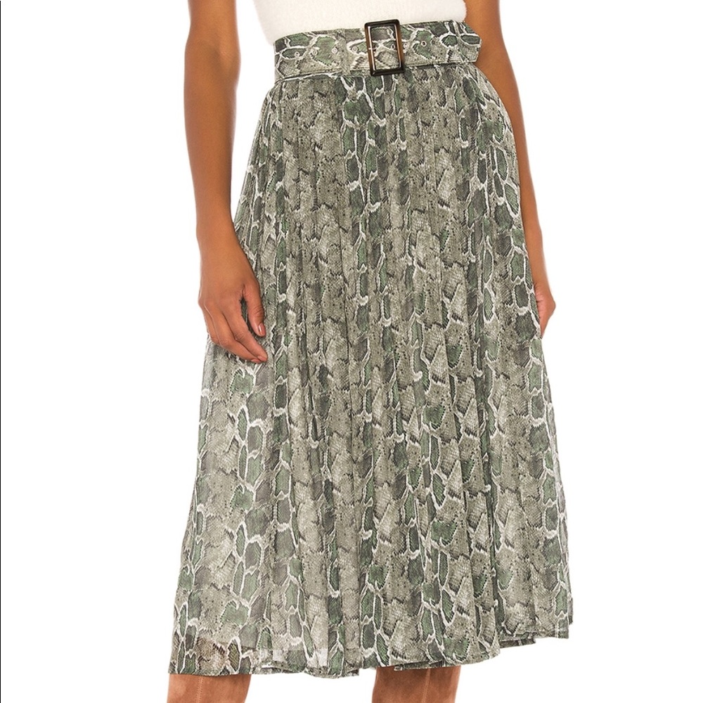 Song of Style Midi Snakeskin Skirt
